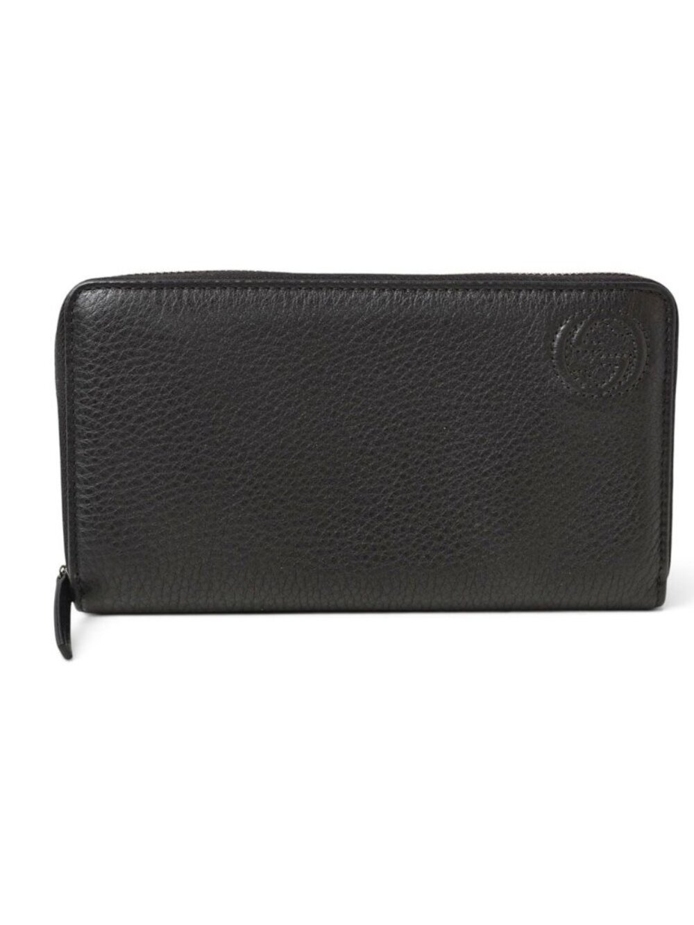Gucci Wallet Soho Zip Around Leather Black Silver